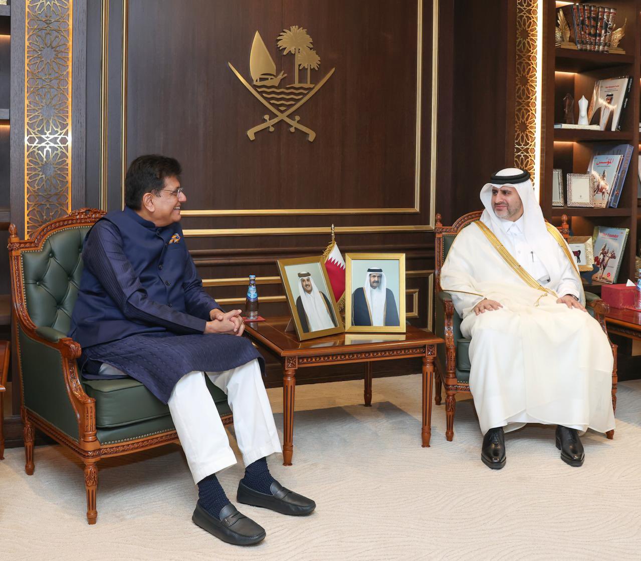 Union Minister Piyush Goyal Holds Bilateral Talks with Qatar’s Minister