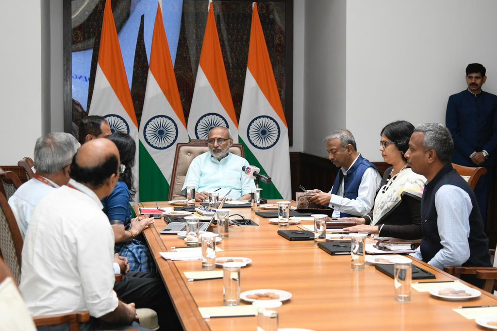 Vice President CP Radhakrishnan Visits Rajya Sabha Secretariat