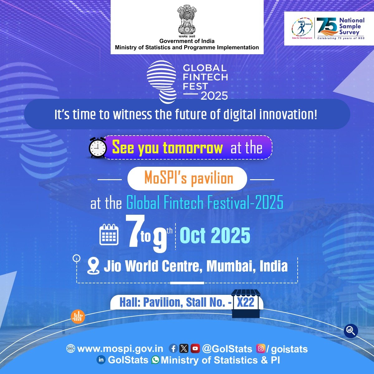 MoSPI to Participate in Global Fintech Fest 2025 in Mumbai