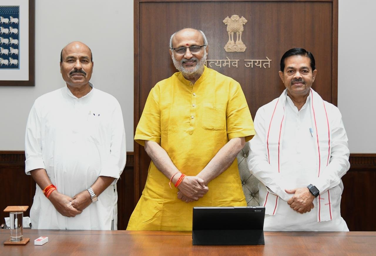 Union Ministers Virendra Kumar and B.L. Verma Meet Vice-President Radhakrishnan to Discuss Social Justice Initiatives