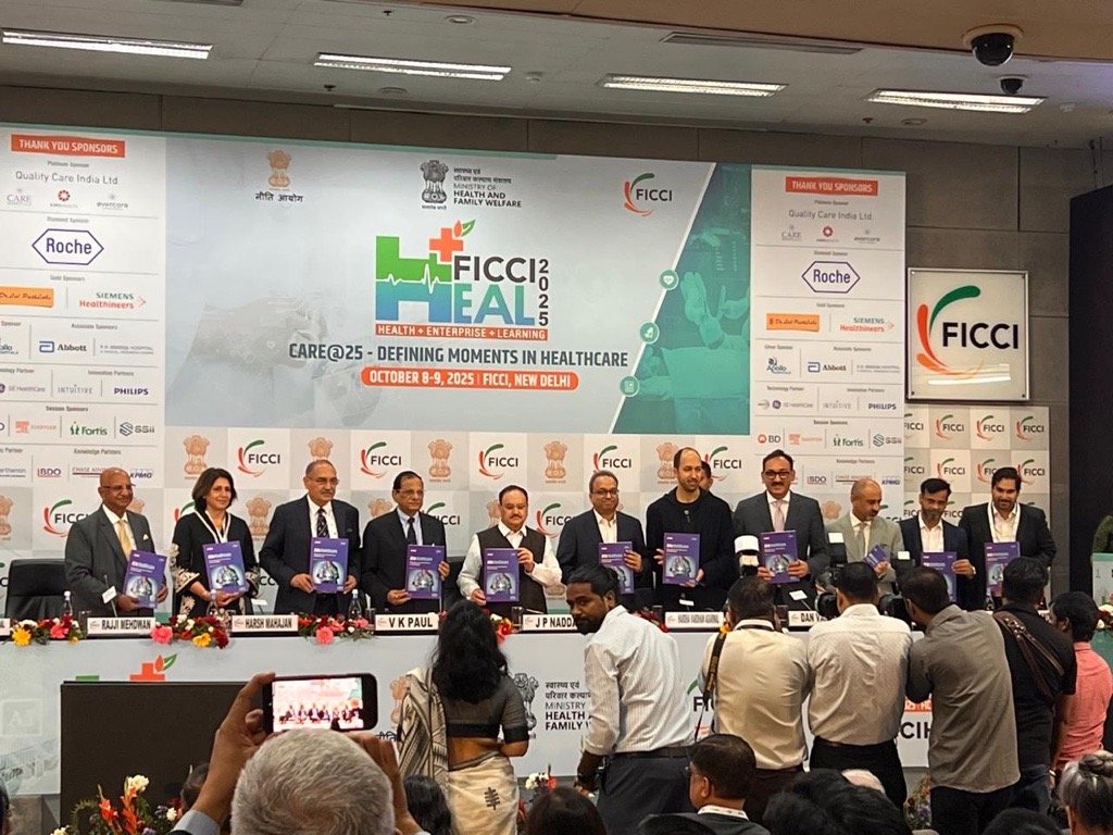 केंद्रीय स्वास्थ्य एवं परिवार कल्याण मंत्री जगत प्रकाश नड्डा ने नई दिल्ली में फिक्की हील 2025 को संबोधित किया