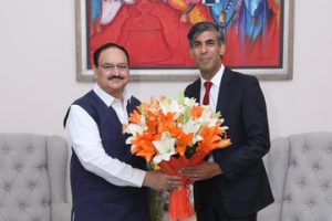 ব্ৰিটেইনৰ প্ৰাক্তন প্রধানমন্ত্ৰী ঋষি সুনাকক সাক্ষাৎ জে পি নাড্ডাৰ