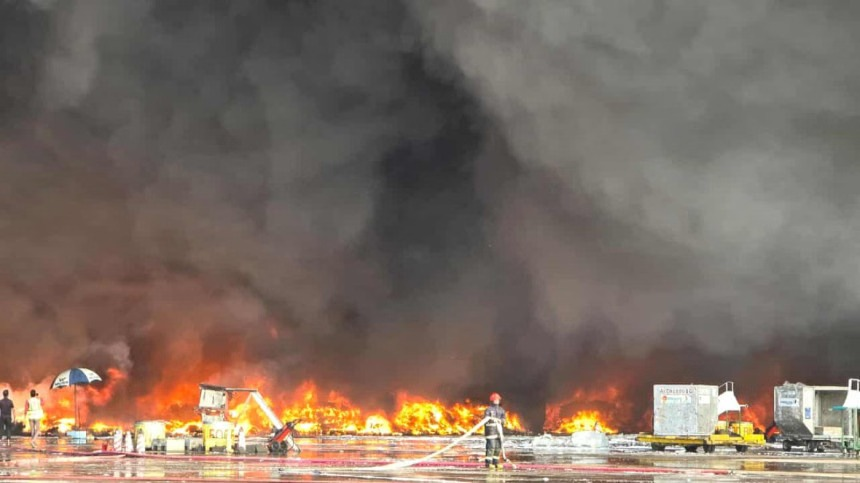 Massive Fire Erupts at Dhaka Airport Cargo Area; Flight Operations Suspended