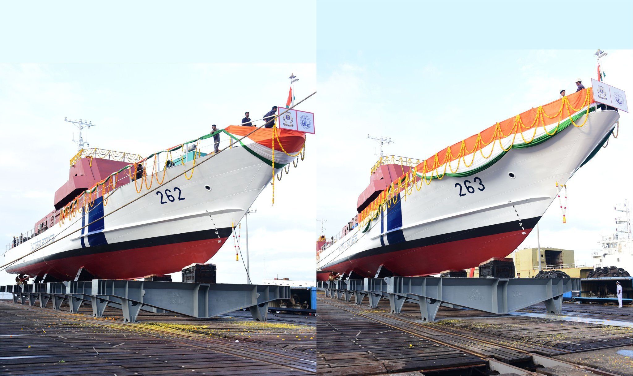 Indian Coast Guard Launches Two Advanced Fast Patrol Vessels at Goa Shipyard