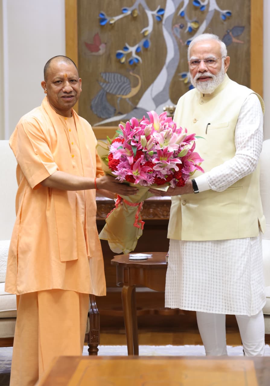 UP CM Yogi Adityanath Meets PM Modi, Vice President Radhakrishnan in Delhi