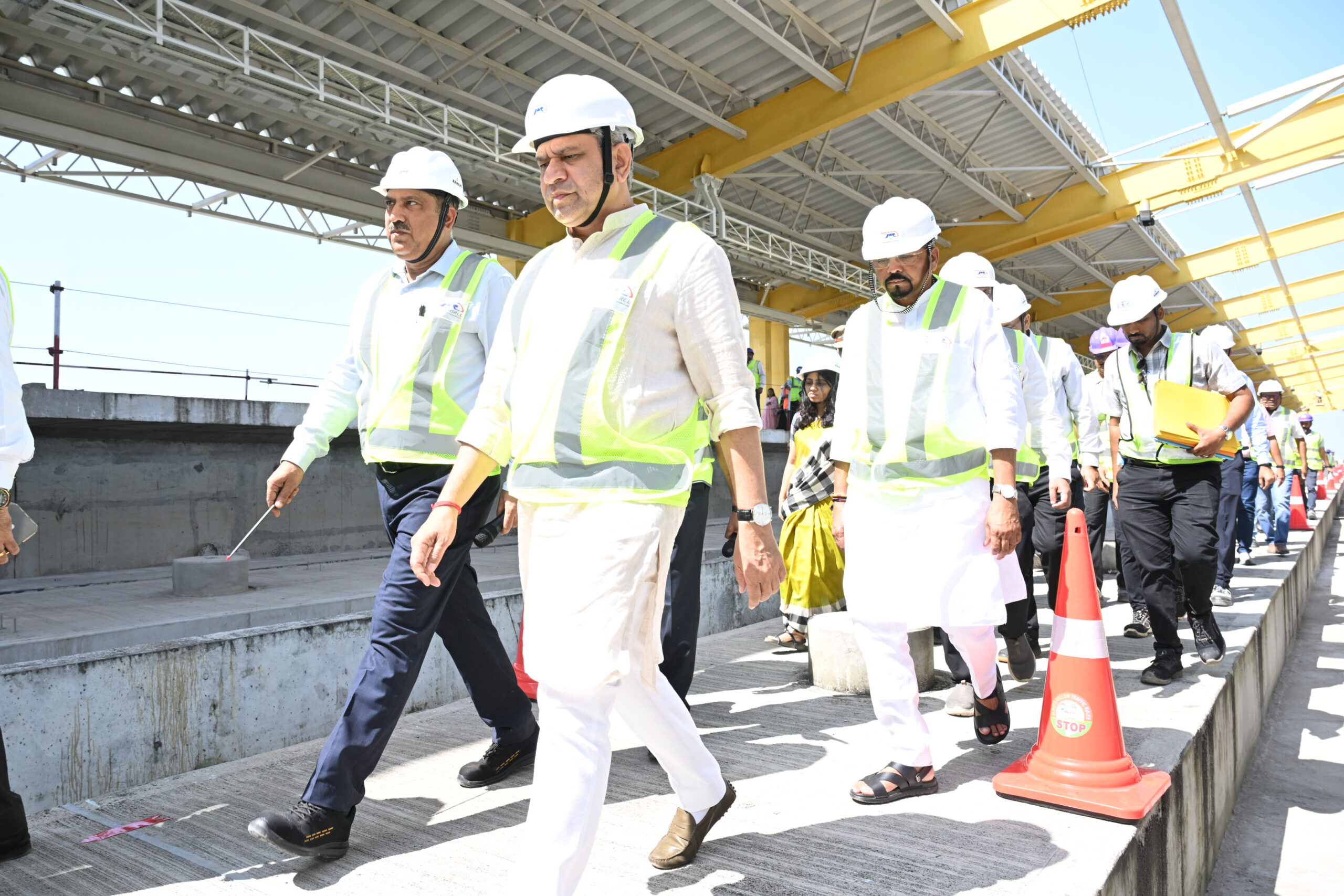 Railways Minister Visits Under-Construction Bilimora Bullet Train Station Site in Gujarat