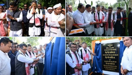 নাজিৰাৰ নাহৰগুৰি হাবিগাঁও খেলপথাৰত ডেঞ্চি, দৈখনা আৰু নামদাং নৈৰ খনন আঁচনিৰ শুভাৰম্ভ