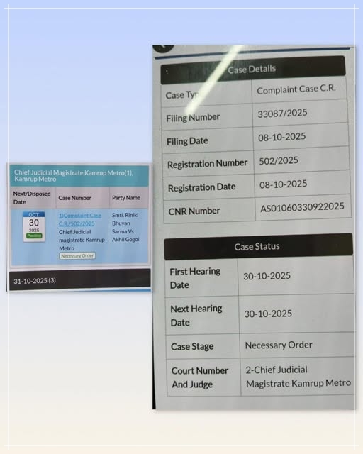 বিধায়ক অখিল গগৈৰ বিৰুদ্ধে ৰিণিকি ভূঞা শৰ্মাৰ মানহানিৰ গোচৰ ৰুজু