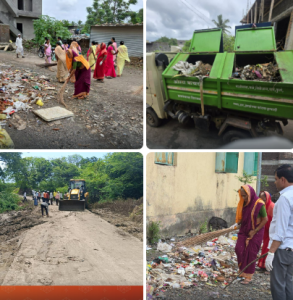 सोलापूर जिल्ह्यातल्या पुरग्रस्त गावात आरोग्य आणि स्वच्छता मोहीम