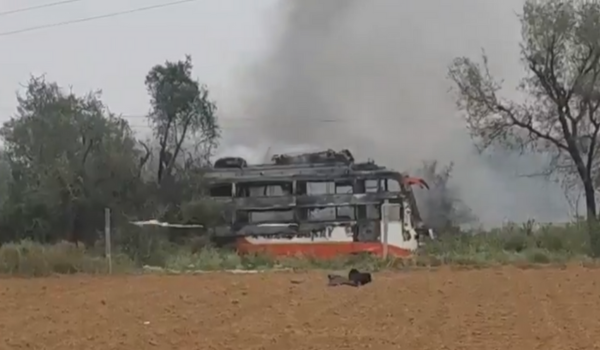Bus Fire on Jaipur–Delhi Highway Claims Two Lives; Several Injured