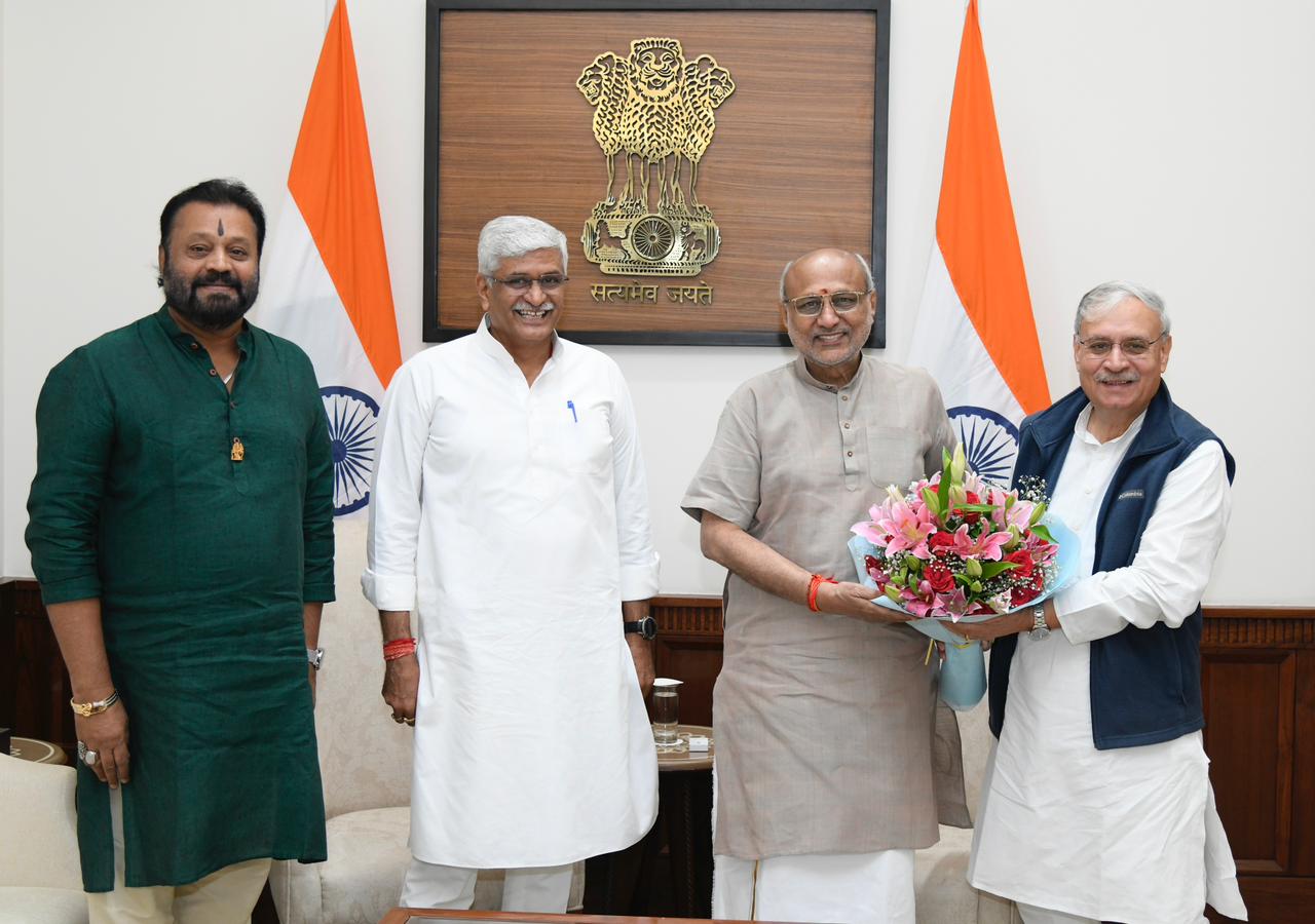 Culture and Tourism Minister Gajendra Singh Shekhawat Meets Vice-President C P Radhakrishnan