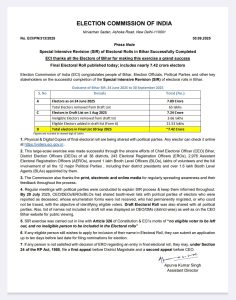 CEC Gyanesh Kumar Thanks Voters and Officials for Successful Special Intensive Revision in Bihar
