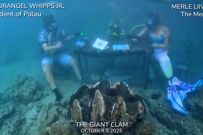 पलाऊ ने पानी के अंदर दुनिया के पहले सजीव साक्षात्कार का सफलतापूर्वक आयोजन किया