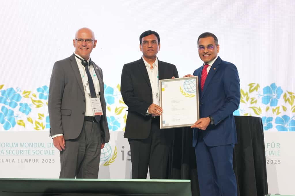 ભારતને સામાજિક સુરક્ષામાં ઉત્કૃષ્ટ સિદ્ધિ માટે પ્રતિષ્ઠિત આંતરરાષ્ટ્રીય સામાજિક સુરક્ષા સંગઠન પુરસ્કાર 2025 એનાયત કરાયો