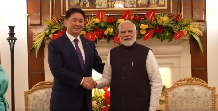 भारत और मंगोलिया के बीच शिष्‍टमण्‍डल स्‍तर की वार्ता नई दिल्‍ली में जारी