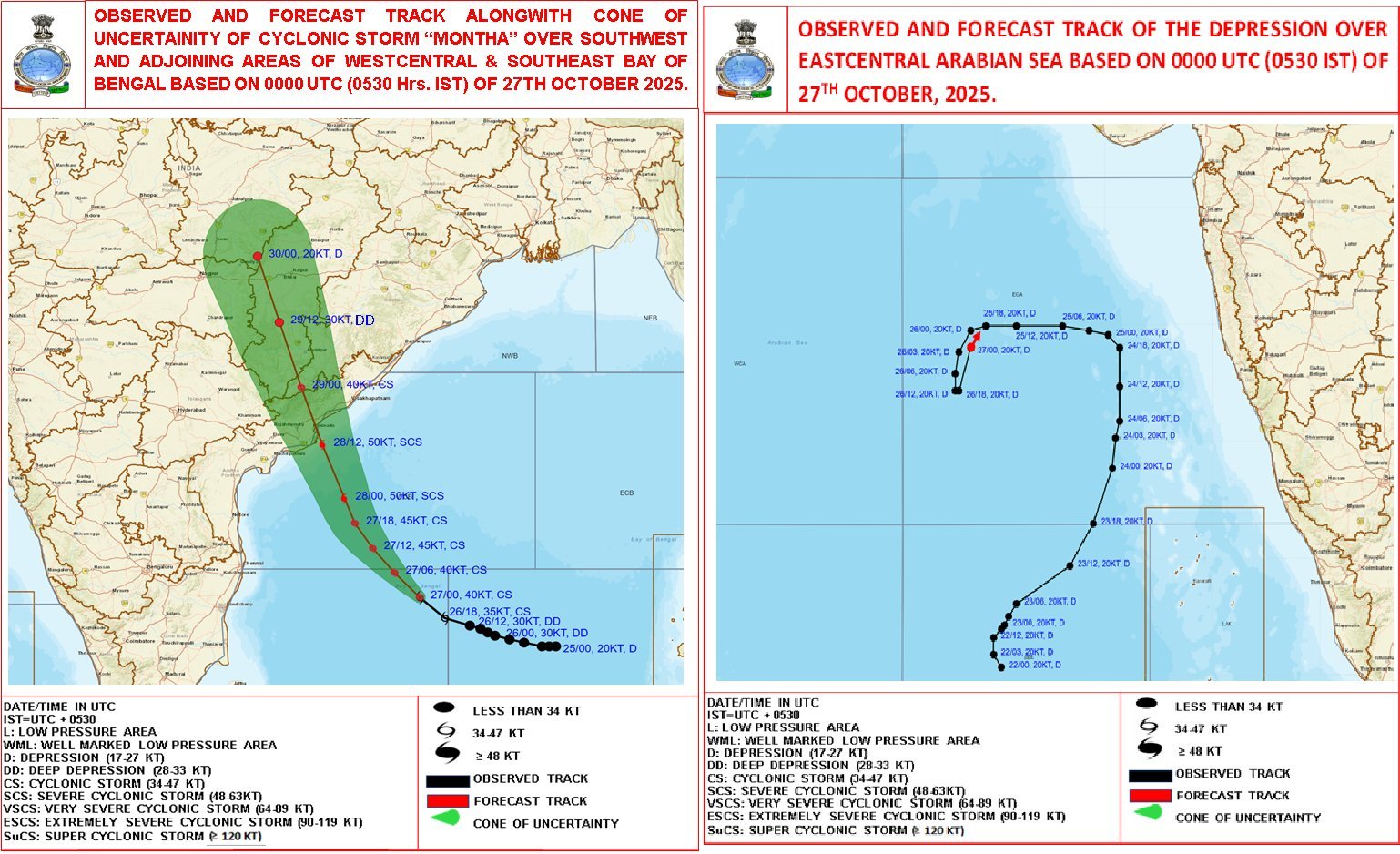 Cyclone Montha Intensifies Over Bay of Bengal; Fishermen Advised to Stay Ashore Till 29th
