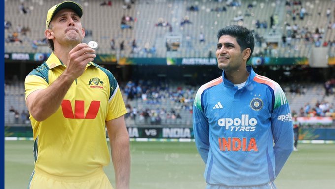 India Struggle at 37/3 in Rain-Interrupted First ODI Against Australia in Perth