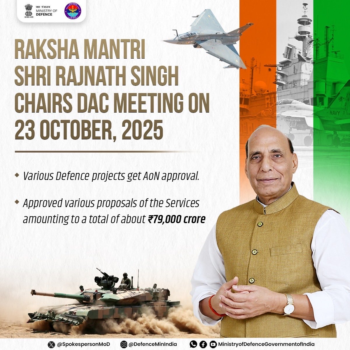 Defence Acquisition Council Clears ₹79,000 Crore Proposals to Boost Armed Forces Capability