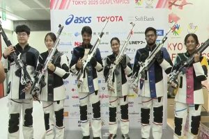 मूकबधीरांच्या ऑलिंपिक्समध्ये 10 मीटर एअर रायफल मिश्र सांघिक स्पर्धेत भारतीय नेमबाजांची दुहेरी कामगिरी