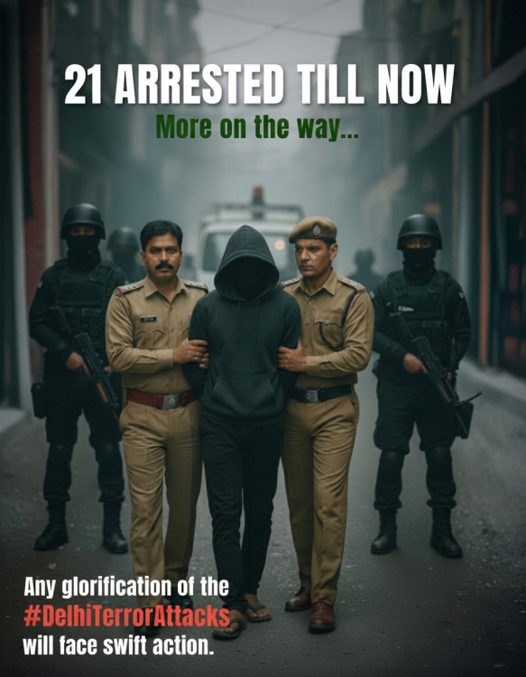 দিল্লীত সংঘটিত বোমা বিস্ফোৰণৰ পাছত সামাজিক মাধ্যমযোগে আপত্তিজনক মন্তব্য কৰাৰ অভিযোগত ৰাজ্যত ২১ জন লোকক গ্ৰেপ্তাৰ