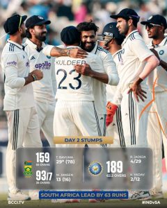 India vs South Africa: Proteas Resume at 93/7 on Day Three of First Test at Eden Gardens