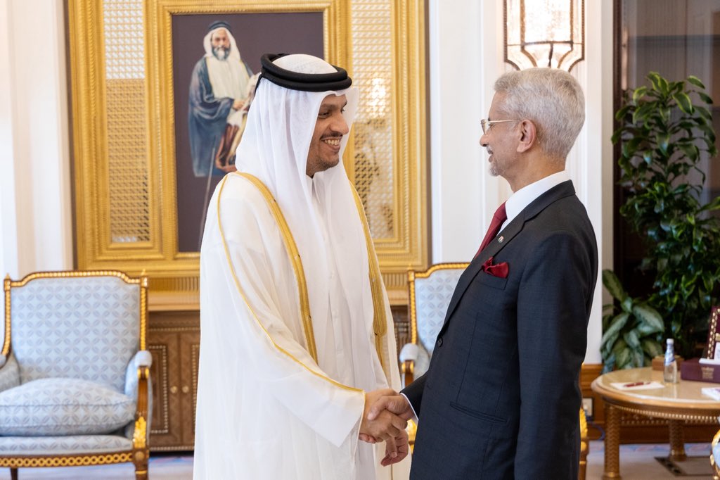 વિદેશમંત્રી ડૉ. એસ. જયશંકર અને કતારના પ્રધાનમંત્રીએ પશ્ચિમ એશિયામાં વિકાસ તેમજ વૈશ્વિક મુદ્દાઓ પર વિચારોનું આદાન-પ્રદાન કર્યું