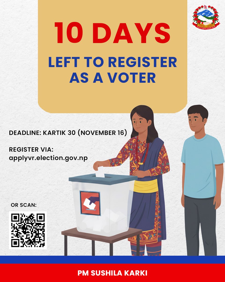 Nepal Election Commission Extends Voter Registration Deadline to November 21