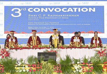 VP CP Radhakrishnan Calls on Students to Play Active Role in Nation-Building During Convocation Ceremony