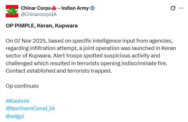 Two Infiltrators Shot Dead in Keran Sector as Army Foils Infiltration Attempt in Kupwara