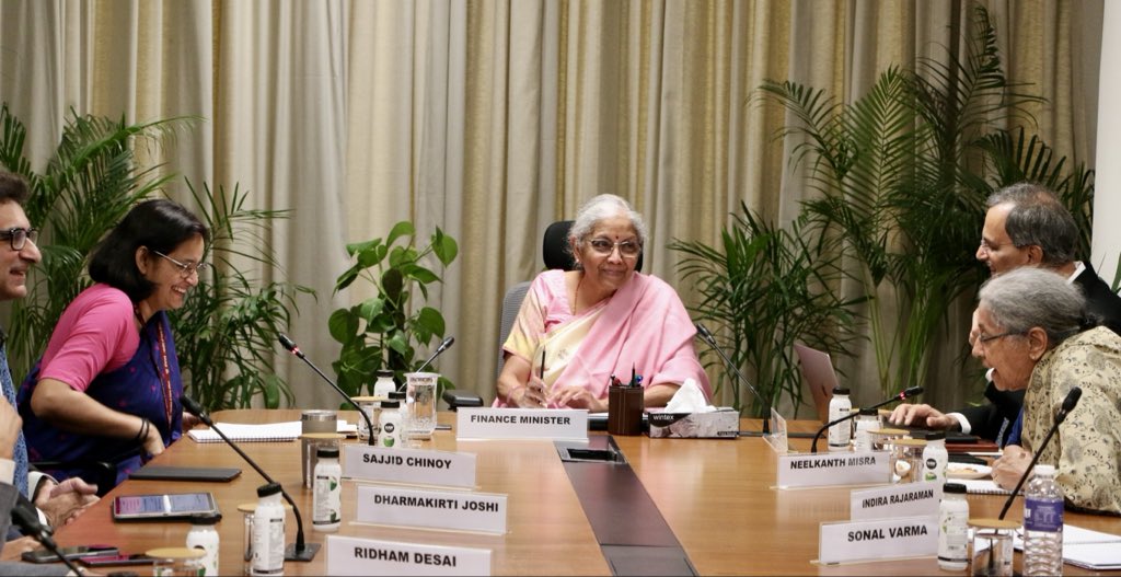 Finance Minister Nirmala Sitharaman chairs first Pre-Budget consultation meeting with leading economists in New Delhi