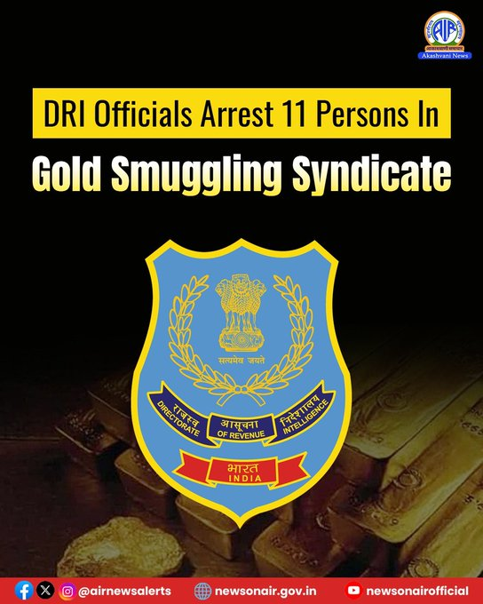 सोनं तस्करी प्रकरणी ११ जणांना अटक