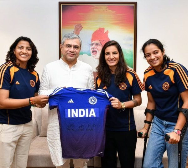 I&B Minister Ashwini Vaishnaw meets World Cup-winning champions, expresses happiness