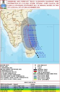 Cyclone Ditwah Approaches North Tamil Nadu, Andhra Coasts; Heavy Rain and Squally Winds Expected