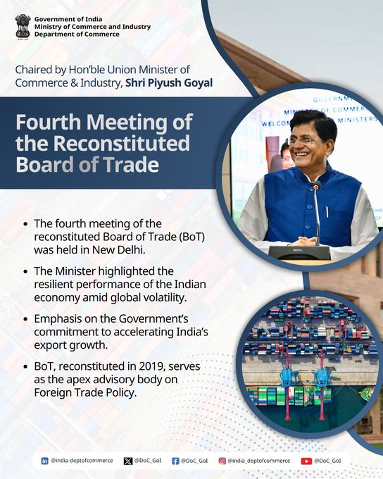 भारत को निर्यात बढ़ाकर अपनी अर्थव्यवस्था का विस्तार और रोज़गार के अधिक अवसर पैदा करने चाहिए: पीयूष गोयल