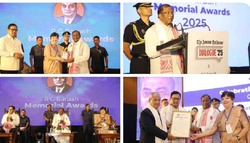 প্রবীণ সাংবাদিক ধীৰেন্দ্ৰ নাথ বেজবৰুৱা, বিশিষ্ট চলচ্চিত্ৰ পৰিচালক জাহ্নু বৰুৱা, উদ্যোগী ড° নৰেন্দ্ৰ নাথ দত্ত আৰু এল ডি ছ’য়ানক ৰাধা গোবিন্দ বৰুৱা সোঁৱৰণী বঁটা প্ৰদান