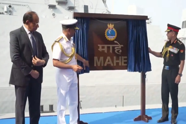 Indian Navy commissions INS Mahe at Naval Dockyard in Mumbai