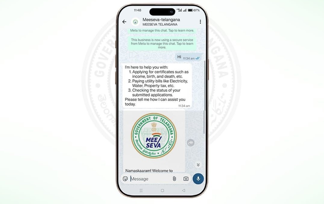 Telangana govt launches MeeSeva on WhatsApp for people to access govt-to-citizen services