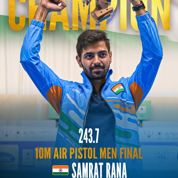 Samrat Rana Wins Gold in Men’s 10m Air Pistol, India’s Medal Tally at Cairo ISSF Championships Reaches Nine