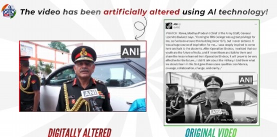 Government debunks fake AI video of Army Chief Upendra Dwivedi