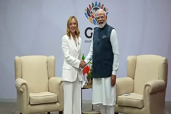 PM Modi meets Italian PM Giorgia Meloni on sidelines of G20 Summit in Johannesburg