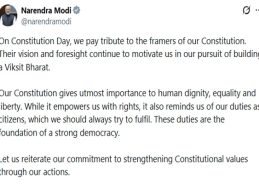 PM Modi pays tribute to framers of Constitution on Constitution Day