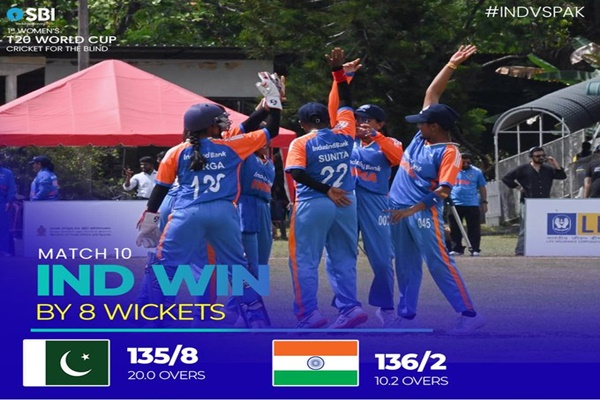 India Beat Pakistan by 8 Wickets in Women’s Blind T20 World Cup Clash