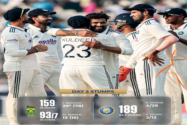 1st Test: South Africa 93/7 at stumps on Day 2, lead India by 63 runs