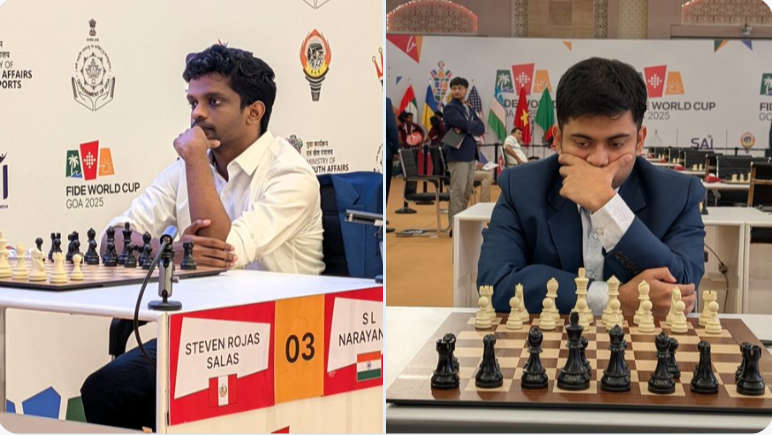 रैपिड गेम जीतकर फिडे विश्व कप 2025 के दूसरे दौर में पहुंचे नारायणन एसएल और दिप्तायन घोष