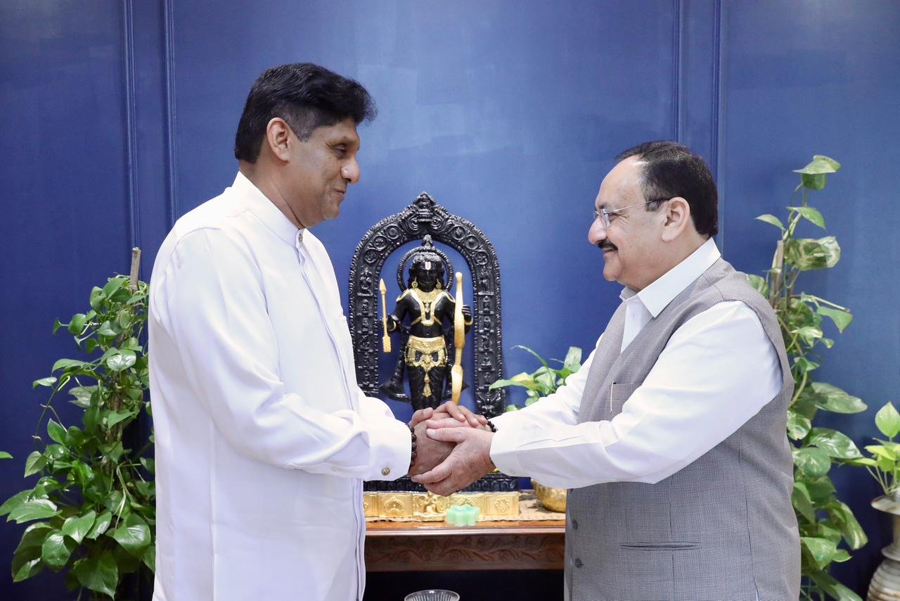 Minister J.P. Nadda Meets Sri Lankan Opposition Leader in Delhi