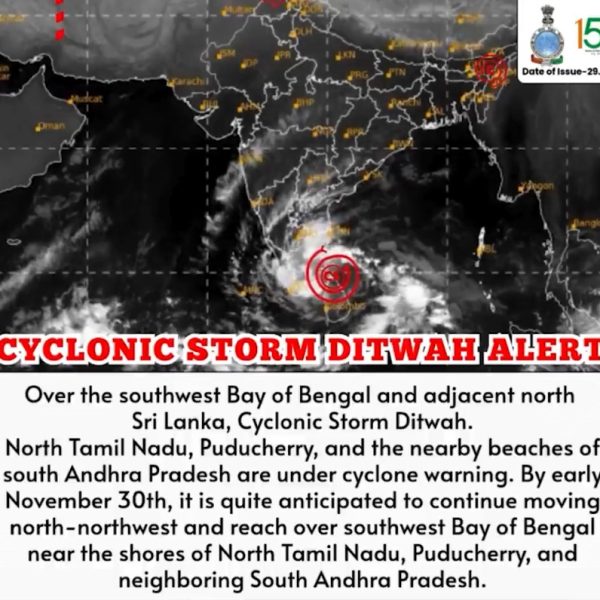 Cyclone Ditwah Approaches Tamil Nadu Coast; Red Alerts Issued