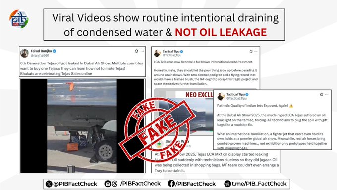 PIB Fact Check: No oil leak in Tejas Mk1 at Dubai air show
