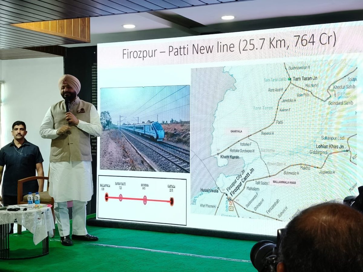 Punjab Govt. Sanctions Ferozepur–Patti Rail Link Project Worth ₹764 Crore