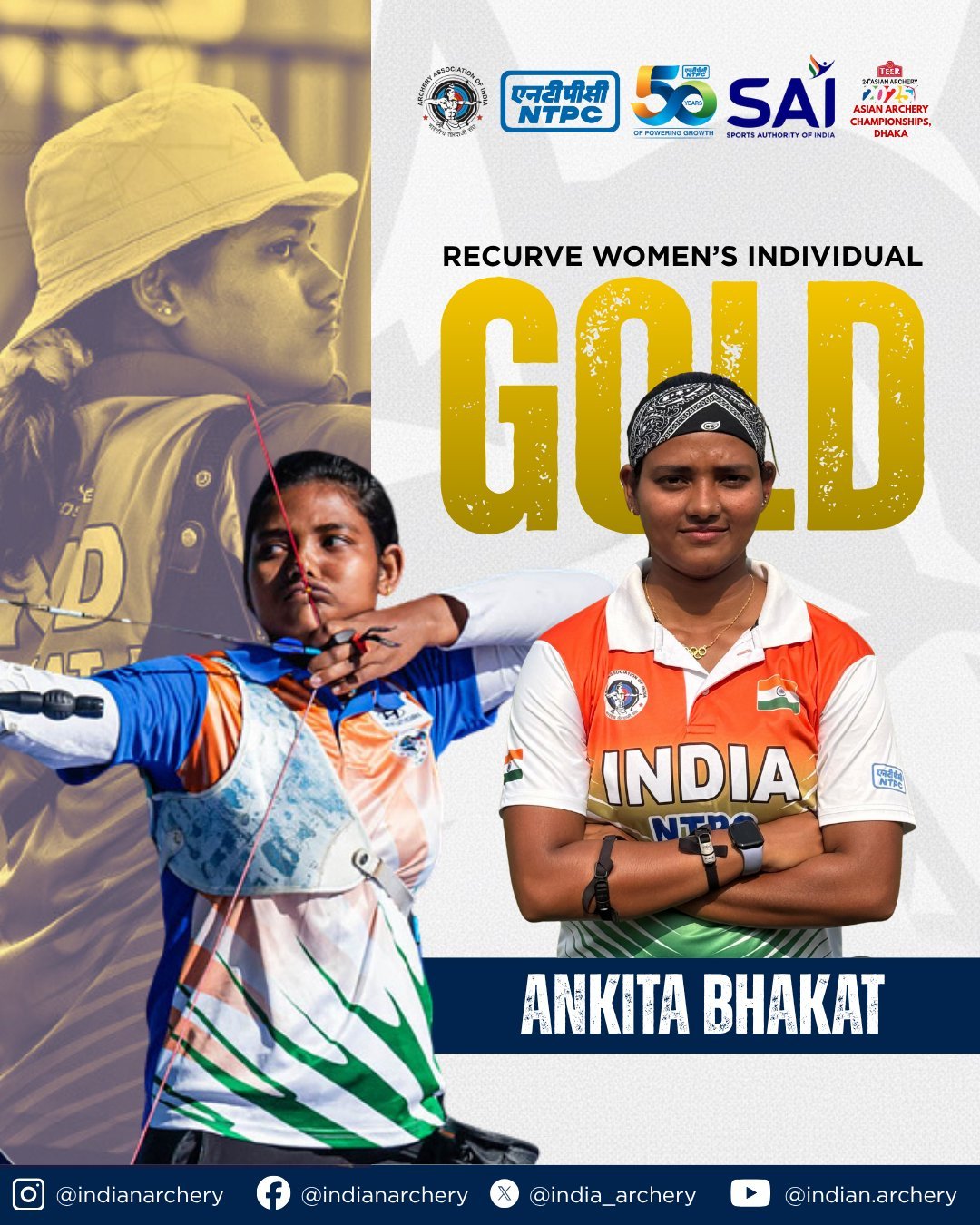 India wins three golds in recurve events at Asian Archery Championship in Dhaka