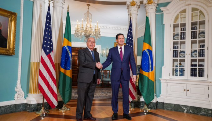 अमरीका के विदेश मंत्री मार्को रुबियो ने ब्राज़ीली समकक्ष मौरो विएरा से की मुलाकात